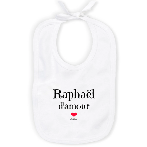 Bavoir - Raphaël d'amour - Coton Bio - Cadeau Original & Tendre - Cadeau Personnalisable - Cadeaux-Positifs.com -Unique-Blanc-