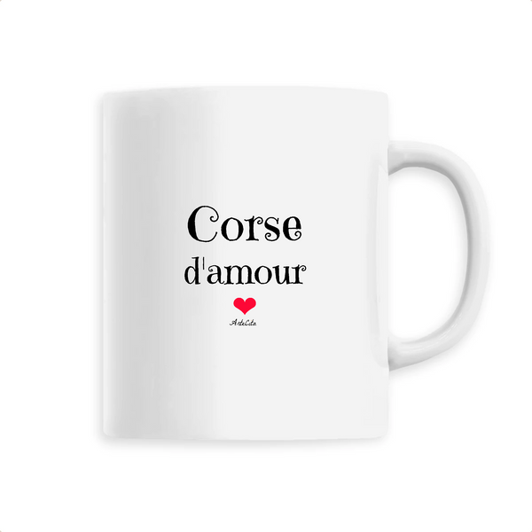Mug - Corse d'amour - 6 Coloris - Cadeau Original & Tendre - Cadeau Personnalisable - Cadeaux-Positifs.com -Unique-Blanc-