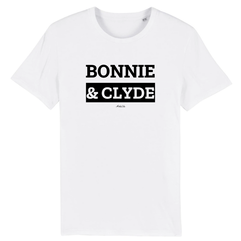 Cadeau anniversaire : T-Shirt Premium - Bonnie & Clyde - Coton Bio - 12 Coloris - Mythique - Cadeau Personnalisable - Cadeaux-Positifs.com -XS-Blanc-