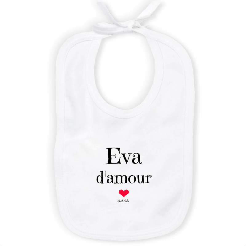 Cadeau anniversaire : Bavoir - Eva d'amour - Coton Bio - Cadeau Original & Tendre - Cadeau Personnalisable - Cadeaux-Positifs.com -Unique-Blanc-