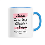 Mug - Justine je t'aime - 6 Coloris - Cadeau Tendre - Cadeau Personnalisable - Cadeaux-Positifs.com -Unique-Blanc-