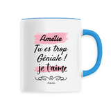 Mug - Amélie je t'aime - 6 Coloris - Cadeau Tendre & Original - Cadeau Personnalisable - Cadeaux-Positifs.com -Unique-Blanc-