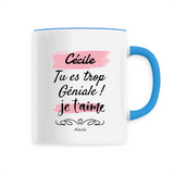 Mug - Cécile je t'aime - 6 Coloris - Cadeau Tendre & Original - Cadeau Personnalisable - Cadeaux-Positifs.com -Unique-Blanc-