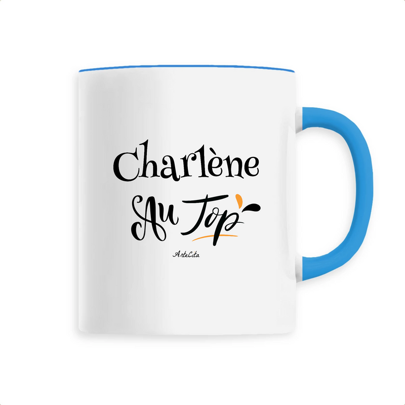Cadeau anniversaire : Mug - Charlène au Top - 6 Coloris - Cadeau Original - Cadeau Personnalisable - Cadeaux-Positifs.com -Unique-Bleu-