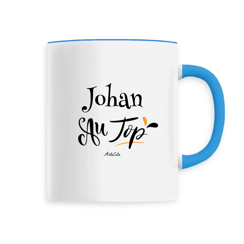 Cadeau anniversaire : Mug - Johan au Top - 6 Coloris - Cadeau Original - Cadeau Personnalisable - Cadeaux-Positifs.com -Unique-Bleu-