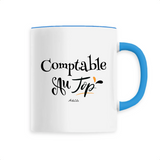 Mug - Comptable au Top - 6 Coloris - Cadeau Original - Cadeau Personnalisable - Cadeaux-Positifs.com -Unique-Bleu-
