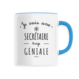 Mug - Une Secrétaire trop Géniale - 6 Coloris - Cadeau Original - Cadeau Personnalisable - Cadeaux-Positifs.com -Unique-Bleu-