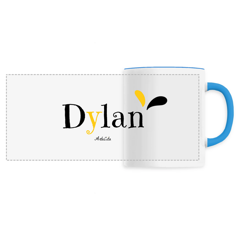 Cadeau anniversaire : Mug - Dylan - 6 Coloris - Cadeau Original - Cadeau Personnalisable - Cadeaux-Positifs.com -Unique-Bleu-