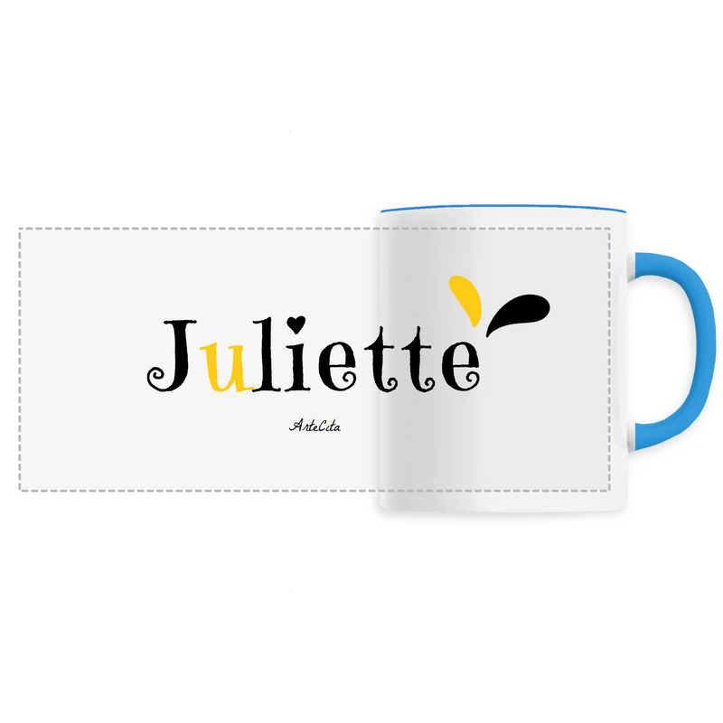 Cadeau anniversaire : Mug - Juliette - 6 Coloris - Cadeau Original - Cadeau Personnalisable - Cadeaux-Positifs.com -Unique-Bleu-