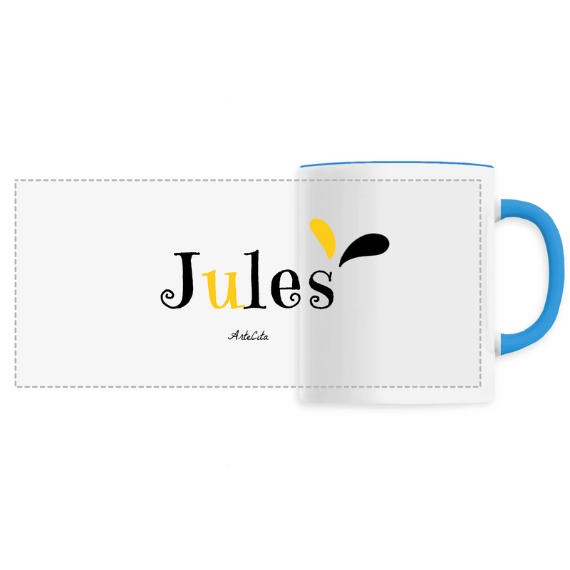 Cadeau anniversaire : Mug - Jules - 6 Coloris - Cadeau Original - Cadeau Personnalisable - Cadeaux-Positifs.com -Unique-Bleu-
