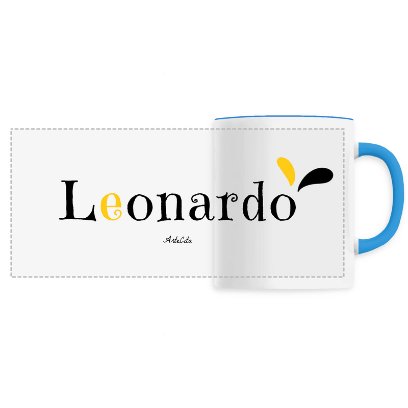Cadeau anniversaire : Mug - Leonardo - 6 Coloris - Cadeau Original - Cadeau Personnalisable - Cadeaux-Positifs.com -Unique-Bleu-