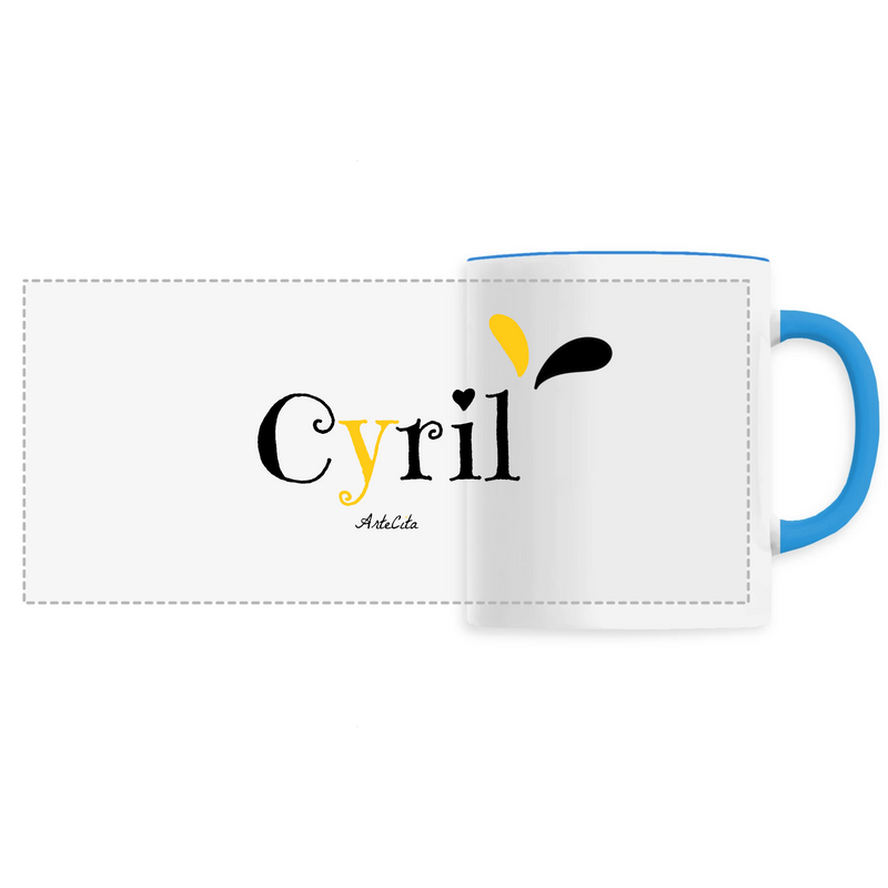 Cadeau anniversaire : Mug - Cyril - 6 Coloris - Cadeau Original - Cadeau Personnalisable - Cadeaux-Positifs.com -Unique-Bleu-