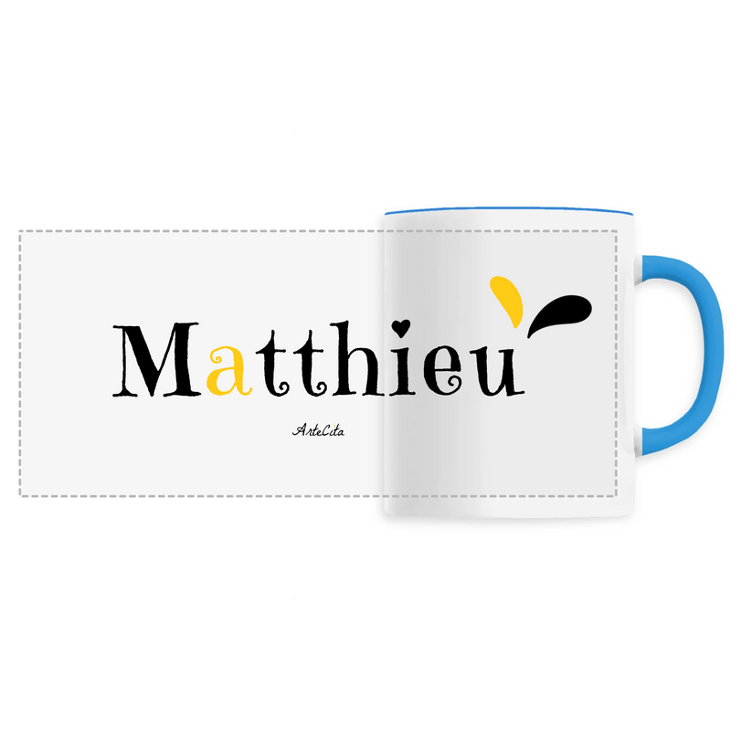 Cadeau anniversaire : Mug - Matthieu - 6 Coloris - Cadeau Original - Cadeau Personnalisable - Cadeaux-Positifs.com -Unique-Bleu-