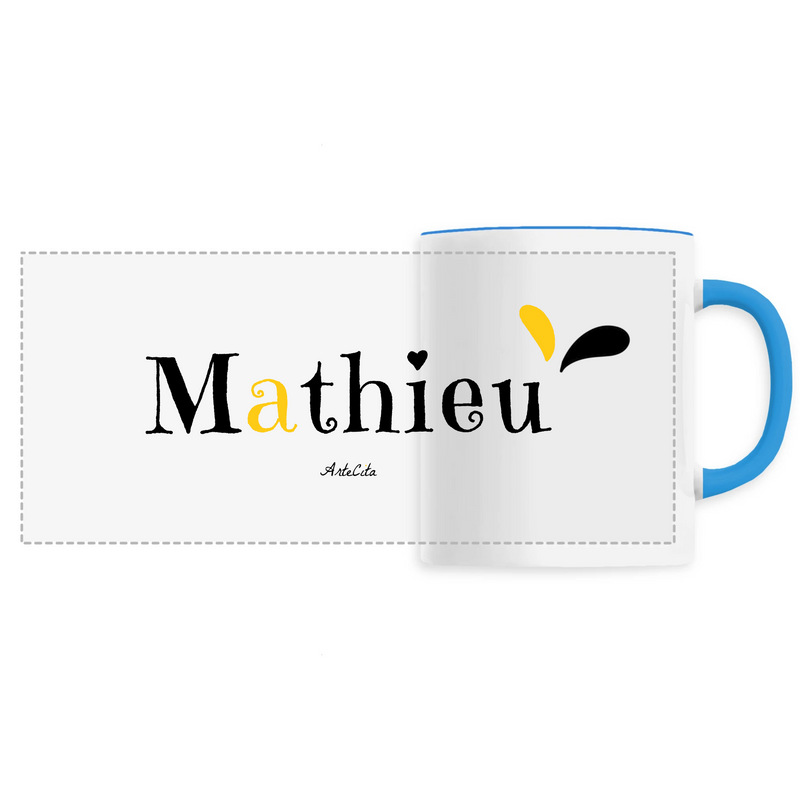 Cadeau anniversaire : Mug - Mathieu - 6 Coloris - Cadeau Original - Cadeau Personnalisable - Cadeaux-Positifs.com -Unique-Bleu-