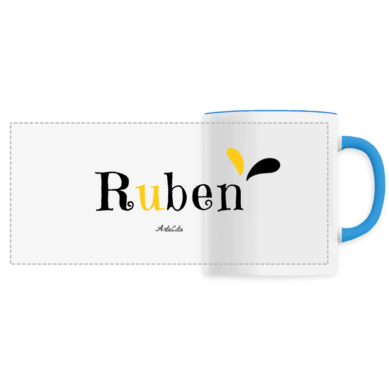 Cadeau anniversaire : Mug - Ruben - 6 Coloris - Cadeau original - Cadeau Personnalisable - Cadeaux-Positifs.com -Unique-Bleu-