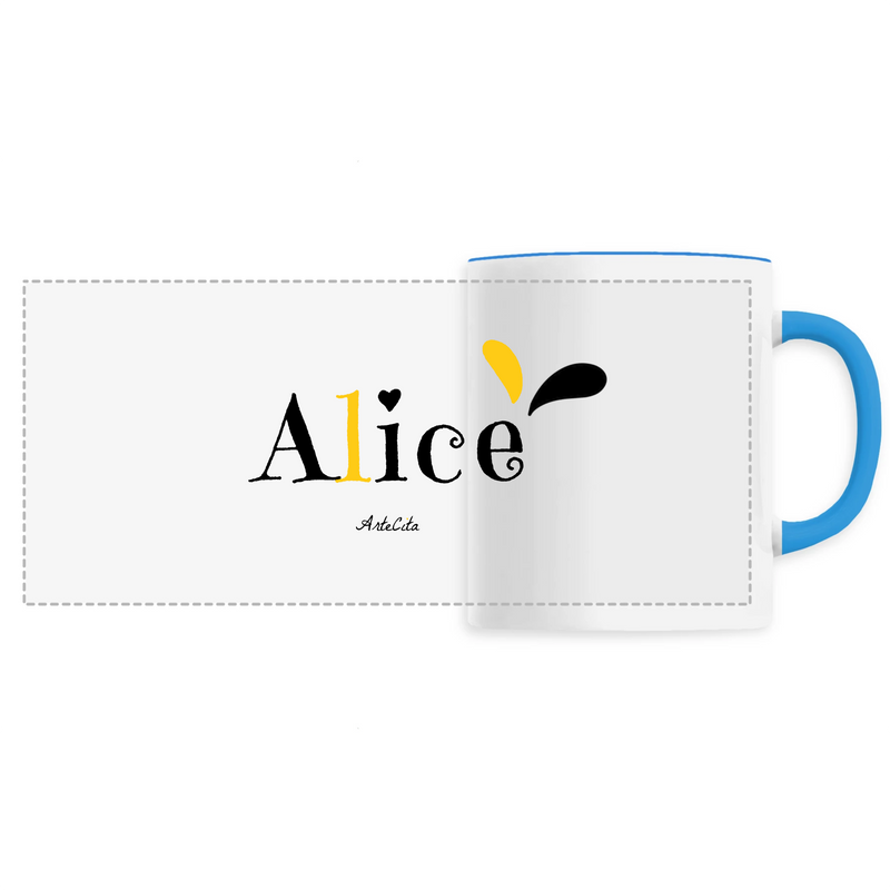 Cadeau anniversaire : Mug - Alice - 6 Coloris - Cadeau Original - Cadeau Personnalisable - Cadeaux-Positifs.com -Unique-Bleu-