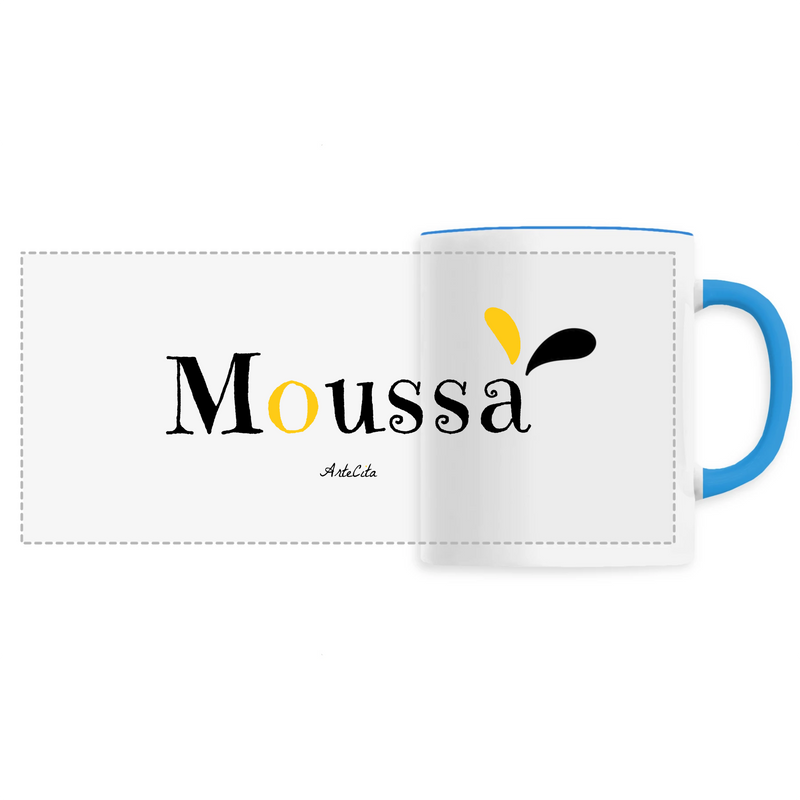 Cadeau anniversaire : Mug - Moussa - 6 Coloris - Cadeau Original - Cadeau Personnalisable - Cadeaux-Positifs.com -Unique-Bleu-