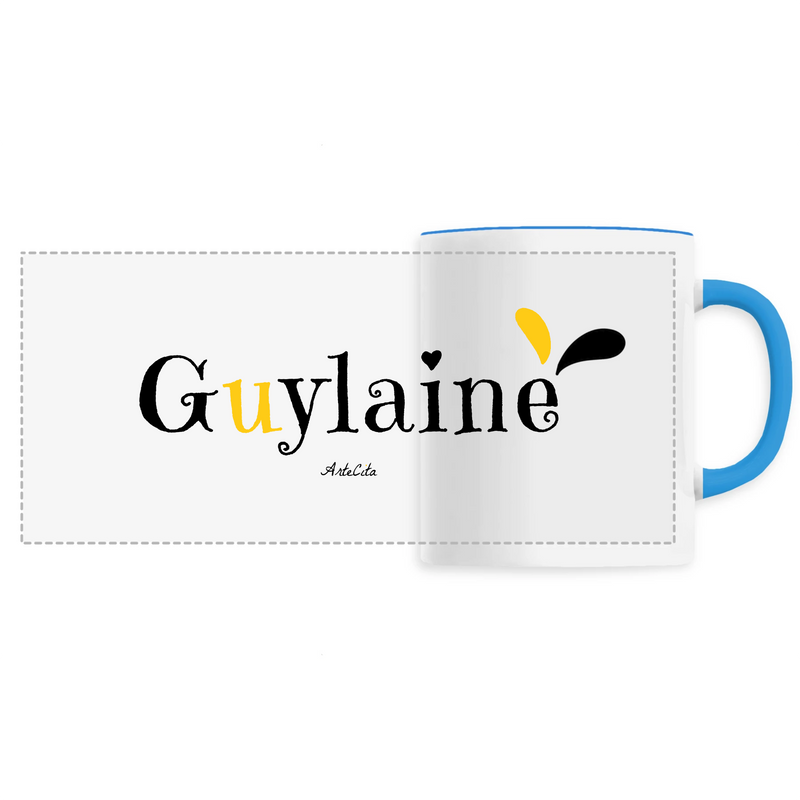 Cadeau anniversaire : Mug - Guylaine - 6 Coloris - Cadeau Original - Cadeau Personnalisable - Cadeaux-Positifs.com -Unique-Bleu-