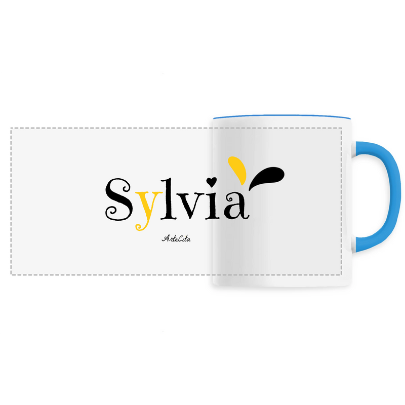 Cadeau anniversaire : Mug - Sylvia - 6 Coloris - Cadeau Original - Cadeau Personnalisable - Cadeaux-Positifs.com -Unique-Bleu-