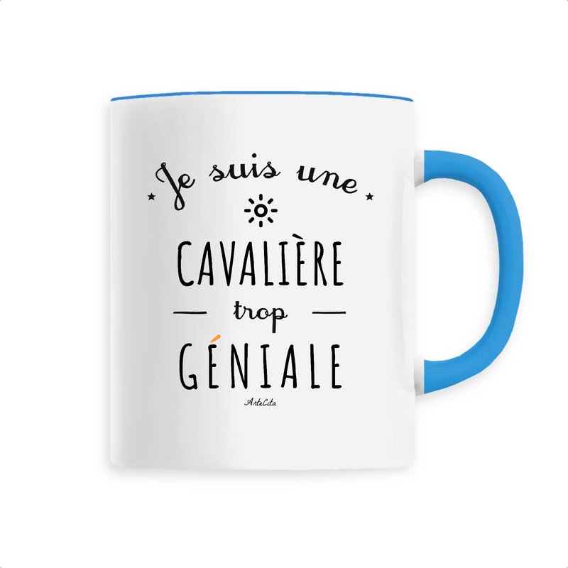 Cadeau anniversaire : Mug - Une Cavalière trop Géniale - 6 Coloris - Cadeau Original - Cadeau Personnalisable - Cadeaux-Positifs.com -Unique-Bleu-