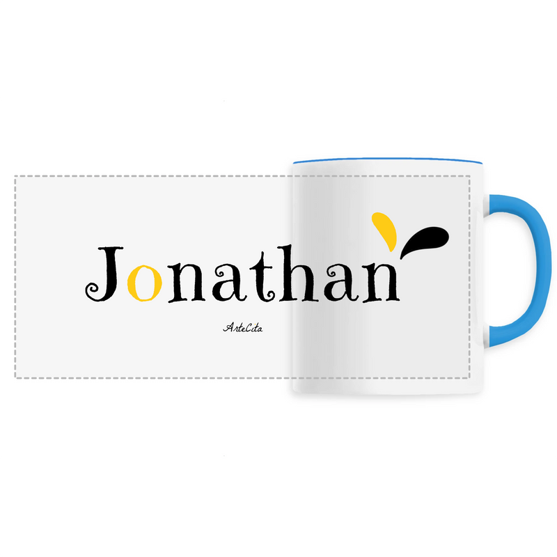 Cadeau anniversaire : Mug - Jonathan - 6 Coloris - Cadeau Original - Cadeau Personnalisable - Cadeaux-Positifs.com -Unique-Bleu-