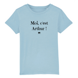 T-Shirt Enfant - Moi c'est Arthur - Coton Bio - Cadeau Original - Cadeau Personnalisable - Cadeaux-Positifs.com -3-4 ans-Gris-