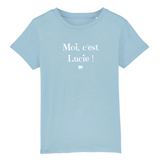 T-Shirt Enfant - Moi c'est Lucie - Coton Bio - Cadeau Original - Cadeau Personnalisable - Cadeaux-Positifs.com -3-4 ans-Bleu-