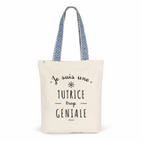 Tote Bag Premium - Tutrice trop Géniale - 2 Coloris - Cadeau Durable - Cadeau Personnalisable - Cadeaux-Positifs.com -Unique-Bleu-