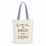 Tote Bag Premium - Dentiste trop Géniale - 2 Coloris - Cadeau Durable - Cadeau Personnalisable - Cadeaux-Positifs.com -Unique-Bleu-