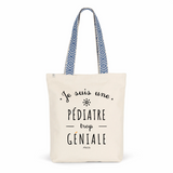 Tote Bag Premium - Pédiatre trop Géniale - 2 Coloris - Cadeau Durable - Cadeau Personnalisable - Cadeaux-Positifs.com -Unique-Bleu-