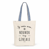 Tote Bag Premium - Nounou trop Géniale - 2 Coloris - Cadeau Durable - Cadeau Personnalisable - Cadeaux-Positifs.com -Unique-Bleu-