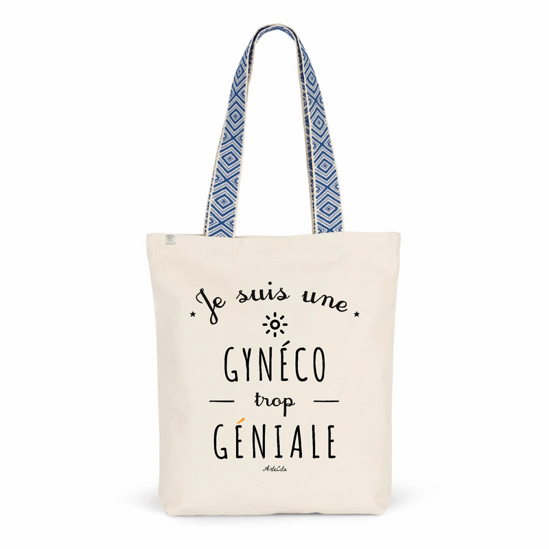 Cadeau anniversaire : Tote Bag Premium - Gynéco trop Géniale - 2 Coloris - Cadeau Durable - Cadeau Personnalisable - Cadeaux-Positifs.com -Unique-Bleu-