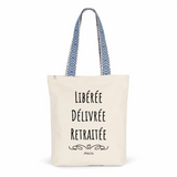 Tote Bag Premium - Libérée Délivrée Retraitée - 2 Coloris - Durable - Cadeau Personnalisable - Cadeaux-Positifs.com -Unique-Bleu-