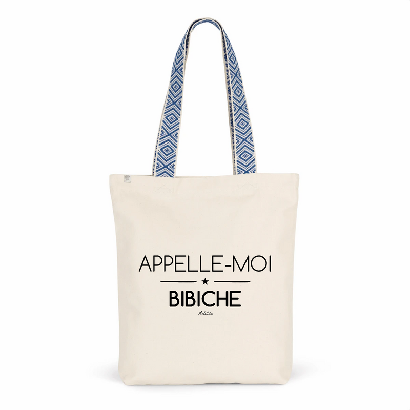 Cadeau anniversaire : Tote Bag Premium - Appelle-moi Bibiche - 2 Coloris - Cadeau Durable - Cadeau Personnalisable - Cadeaux-Positifs.com -Unique-Bleu-