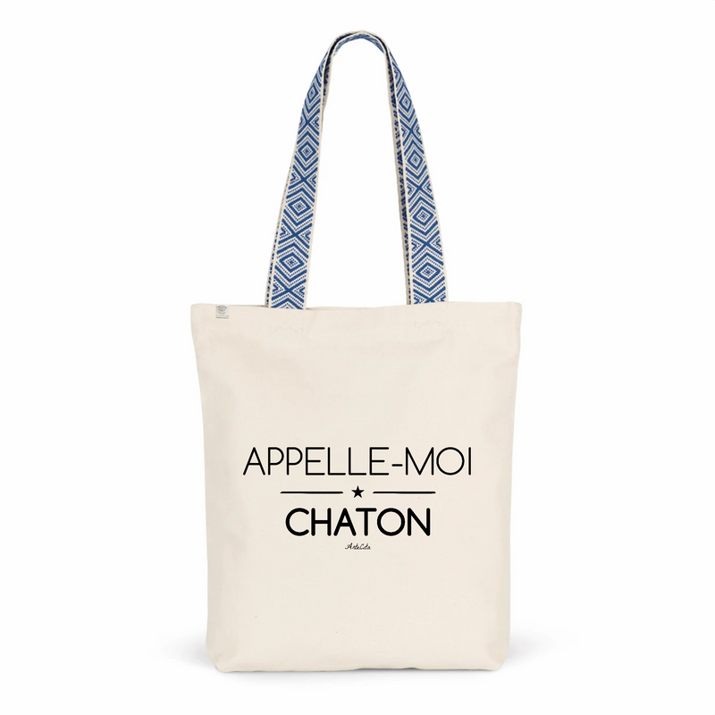 Cadeau anniversaire : Tote Bag Premium - Appelle-moi Chaton (Texte) - 2 Coloris - Cadeau Durable - Cadeau Personnalisable - Cadeaux-Positifs.com -Unique-Bleu-