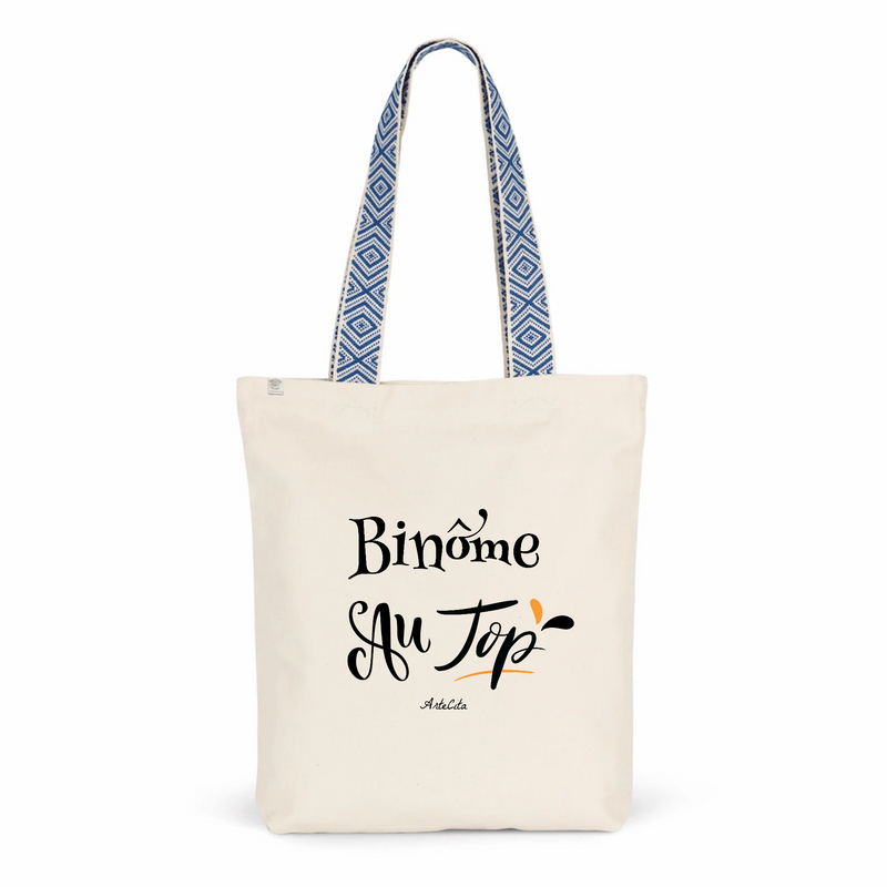 Cadeau anniversaire : Tote Bag Premium - Binôme au Top - 2 Coloris - Cadeau Durable - Cadeau Personnalisable - Cadeaux-Positifs.com -Unique-Bleu-
