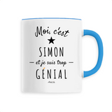 Mug - Simon est trop Génial - 6 Coloris - Cadeau Original - Cadeau Personnalisable - Cadeaux-Positifs.com -Unique-Blanc-