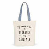 Tote Bag Premium - Libraire trop Géniale - 2 Coloris - Cadeau Durable - Cadeau Personnalisable - Cadeaux-Positifs.com -Unique-Bleu-