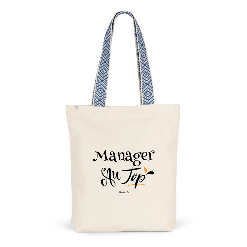 Cadeau anniversaire : Tote Bag Premium - Manager au Top - 2 Coloris - Cadeau Durable - Cadeau Personnalisable - Cadeaux-Positifs.com -Unique-Bleu-