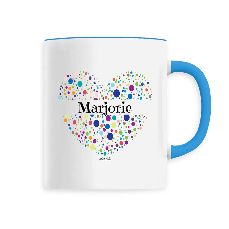Cadeau anniversaire : Mug - Marjorie (Coeur) - 6 Coloris - Cadeau Unique & Tendre - Cadeau Personnalisable - Cadeaux-Positifs.com -Unique-Bleu-
