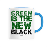 Mug - Green Is The New Black - 6 Coloris - Cadeau Engagé Ecolo - Cadeau Personnalisable - Cadeaux-Positifs.com -Unique-Blanc-