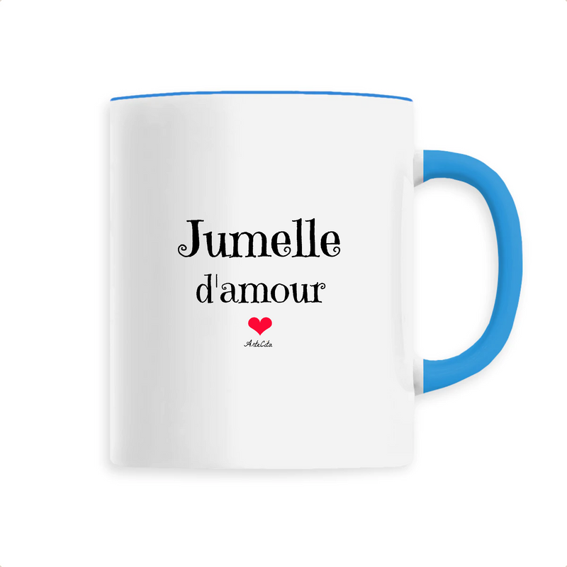 Cadeau anniversaire : Mug - Jumelle d'amour - 6 Coloris - Cadeau Original - Cadeau Personnalisable - Cadeaux-Positifs.com -Unique-Bleu-