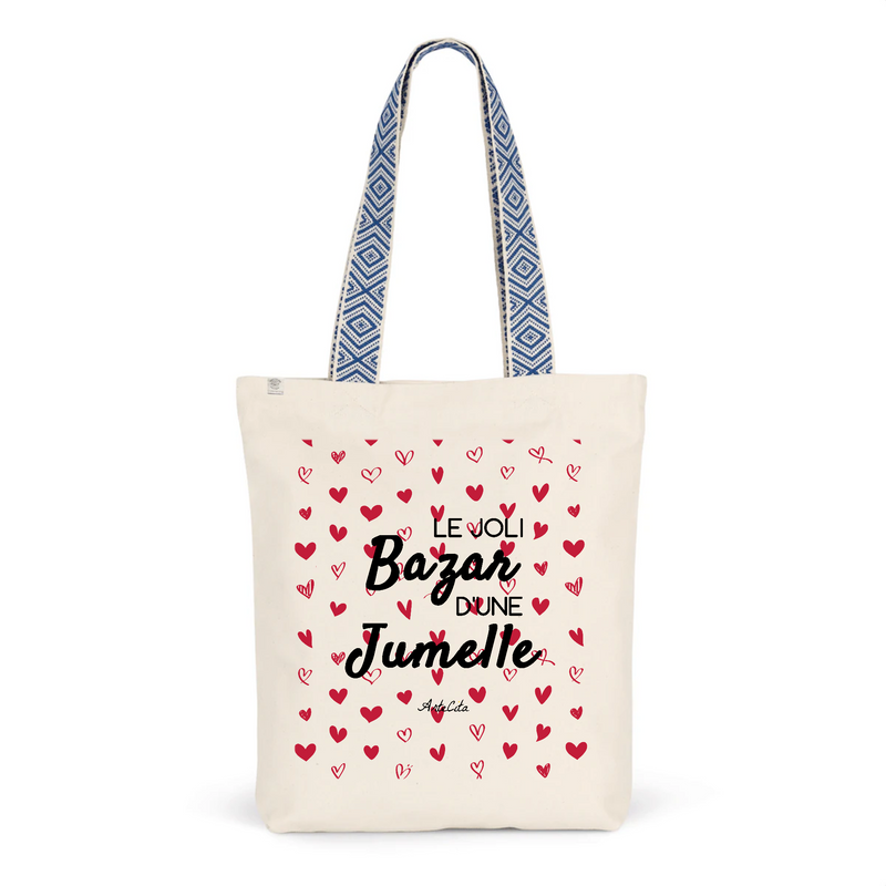 Cadeau anniversaire : Tote Bag Premium - Le joli Bazar d'une Jumelle - 2 Coloris - Durable - Cadeau Personnalisable - Cadeaux-Positifs.com -Unique-Bleu-