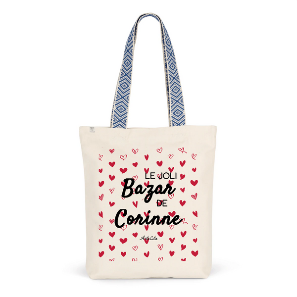 Tote Bag Premium - Le joli Bazar de Corinne - 2 Coloris - Durable - Cadeau Personnalisable - Cadeaux-Positifs.com -Unique-Bleu-