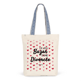 Tote Bag Premium - Le joli Bazar d'une Divorcée - 2 Coloris - Durable - Cadeau Personnalisable - Cadeaux-Positifs.com -Unique-Rouge-