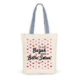 Tote Bag Premium - Le joli Bazar d'une Belle Sœur - 2 Coloris - Durable - Cadeau Personnalisable - Cadeaux-Positifs.com -Unique-Bleu-