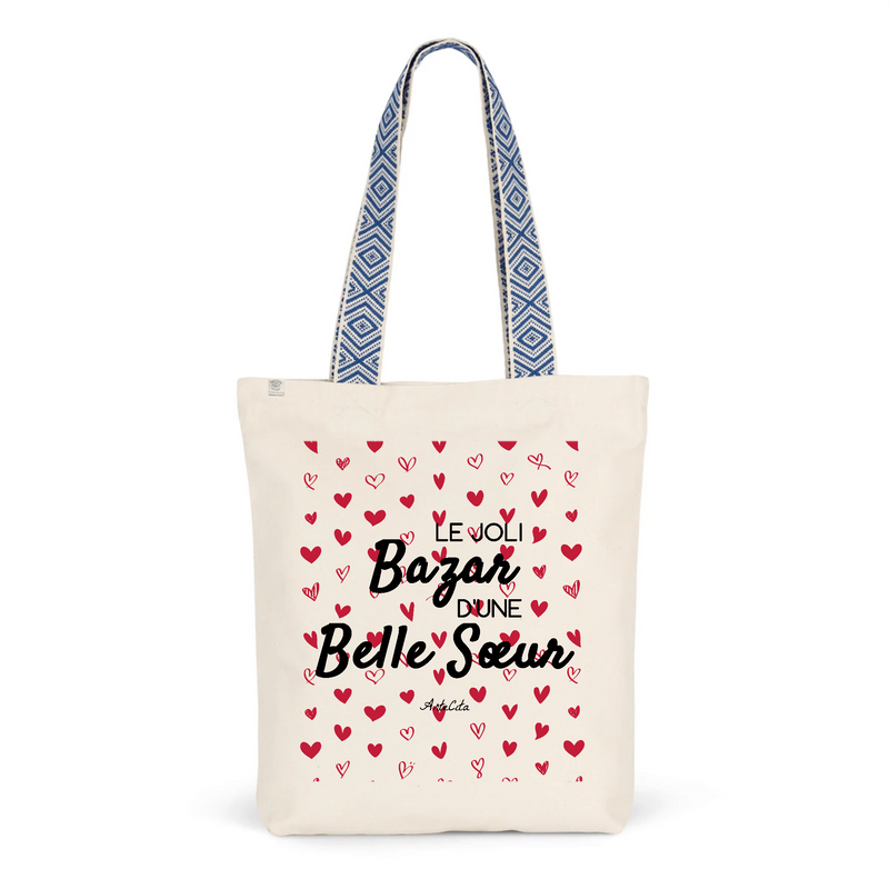 Cadeau anniversaire : Tote Bag Premium - Le joli Bazar d'une Belle Sœur - 2 Coloris - Durable - Cadeau Personnalisable - Cadeaux-Positifs.com -Unique-Bleu-