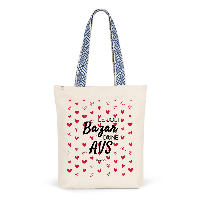 Cadeau anniversaire : Tote Bag Premium - Le joli Bazar d'une AVS - 2 Coloris - Durable - Cadeau Personnalisable - Cadeaux-Positifs.com -Unique-Bleu-
