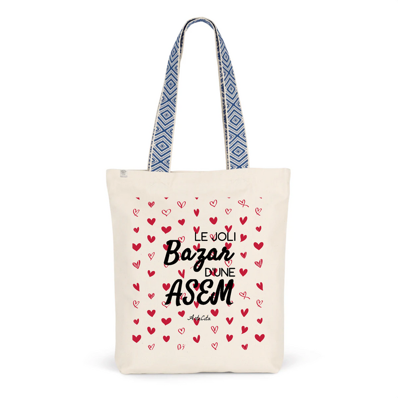 Cadeau anniversaire : Tote Bag Premium - Le joli Bazar d'une ASEM - 2 Coloris - Durable - Cadeau Personnalisable - Cadeaux-Positifs.com -Unique-Bleu-
