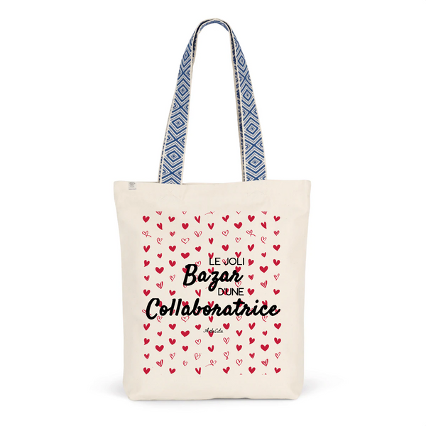 Tote Bag Premium - Le joli Bazar d'une Collaboratrice - 2 Coloris - Durable - Cadeau Personnalisable - Cadeaux-Positifs.com -Unique-Bleu-